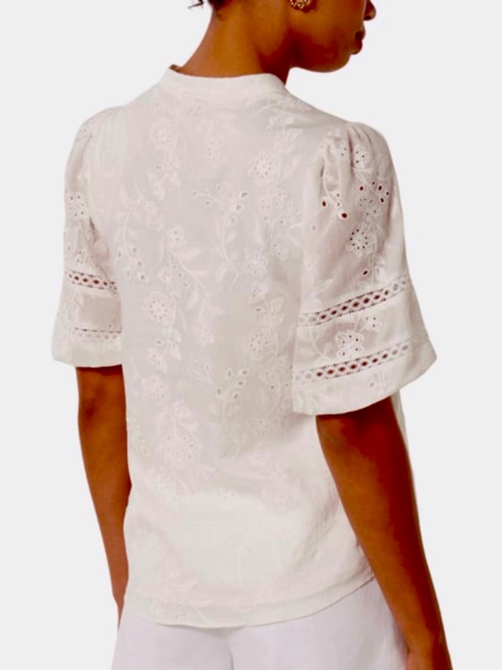 🇦🇺 Forever New white embroidered top- natural fibres S small. - Picture 2 of 10